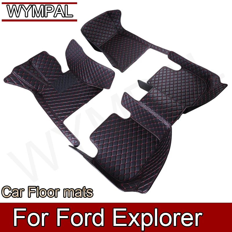 Car Floor Mat For Ford Explorer Classic U502 7seat 2016~2019 Non-slip Pad Waterproof Pads Rugs Leather Floor Mat Car Accessories