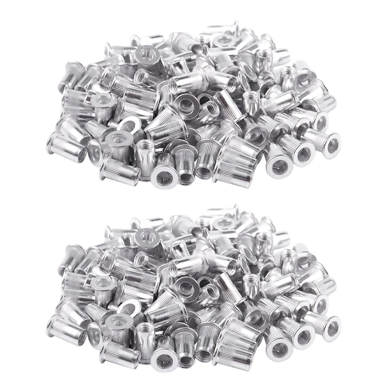 

M5 Aluminium Threaded Rivnuts Flat Head Rivet Nuts Nutserts 200Pcs