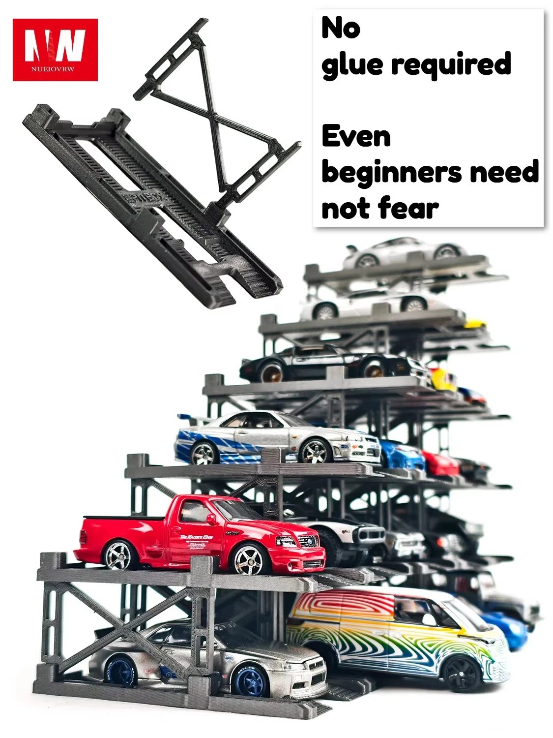 Diorama 1/64 Modular Multi-Storey Parking Lot Rack Model Car Display Storage Cabinet Models
