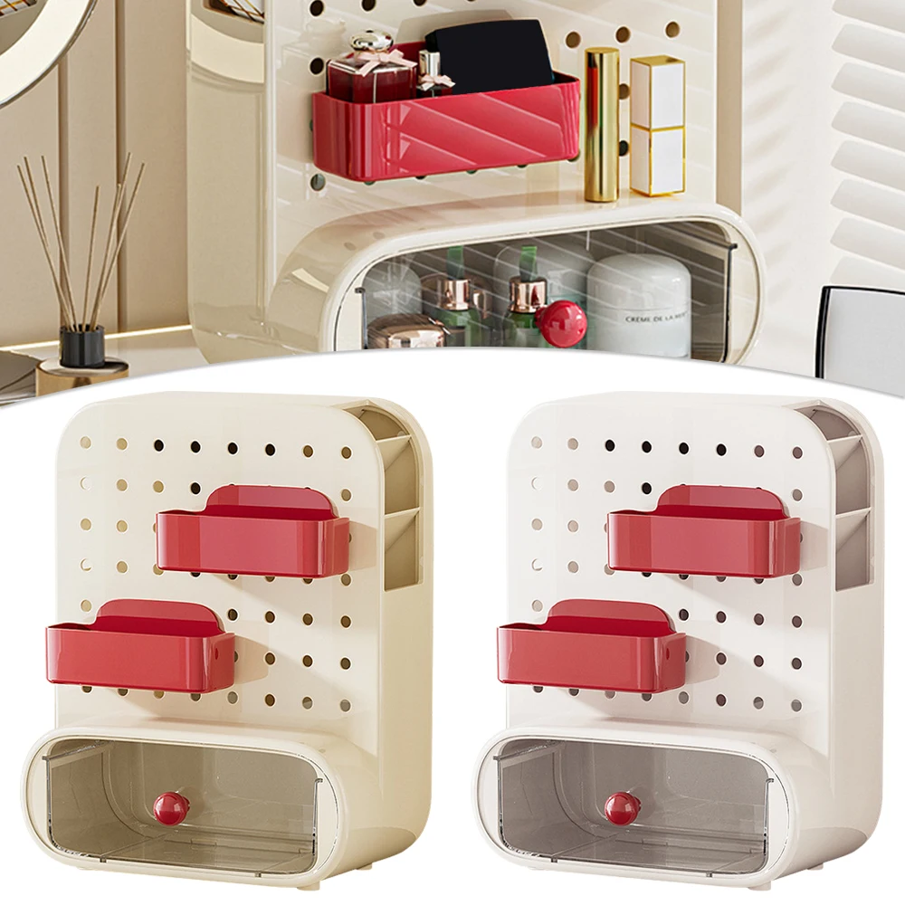 

PP Desktop Storage Box No Need To Punch Holes Kawaii Hook Drawer Storage Rack Multifunctional Eco-Friendly