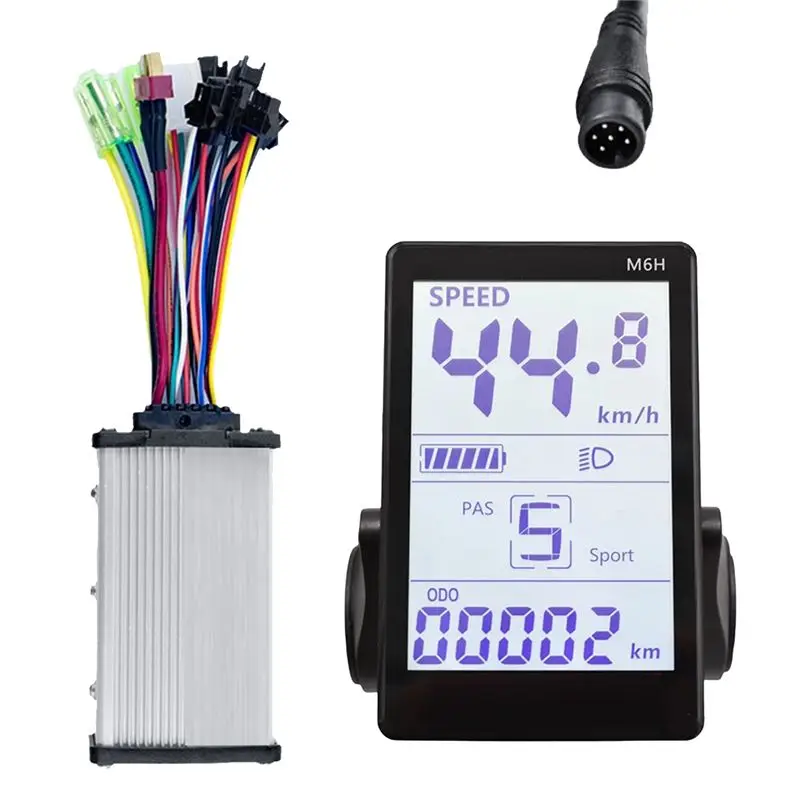

XFDZ M6H Electric Bike LCD Display Meter+36V 350W Sine Wave Controller Universal LCD Panel Screen for Electric Scooter(6PIN)