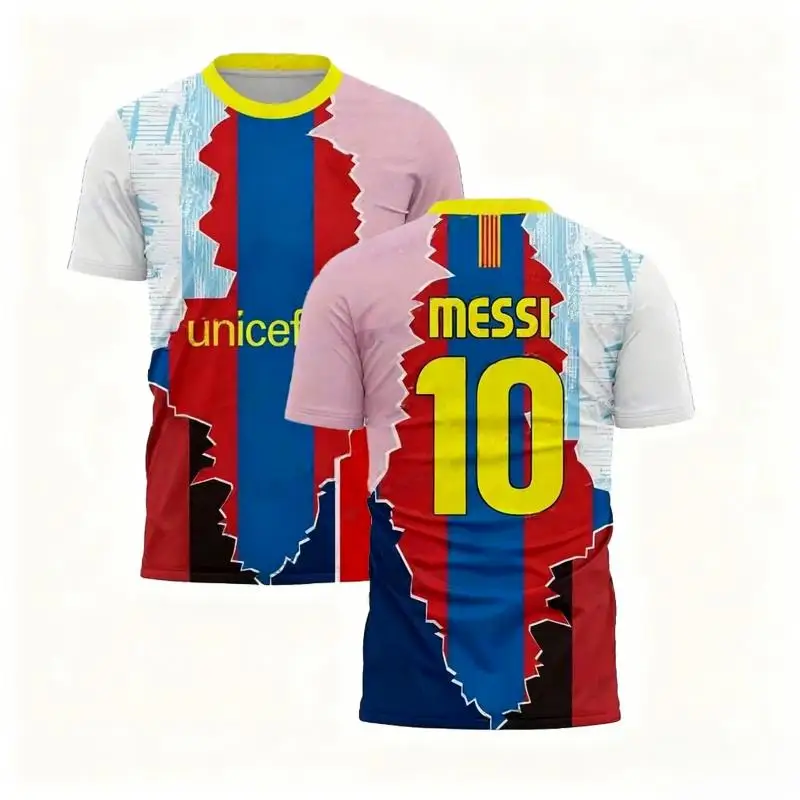

Новая футбольная футболка с коротким рукавом 2026 года для мужчин, специальная коллаборация с Месси, тренировочная форма для молодежи, дышащие топы, семейные и детские футболки