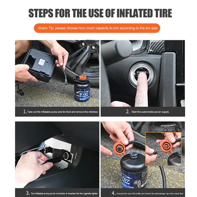 Tire Inflator Air Filler Sealant 450ml Tire Repair Tools Professional Quick Repair Tire Inflator For Cars Motorcycles SUVs