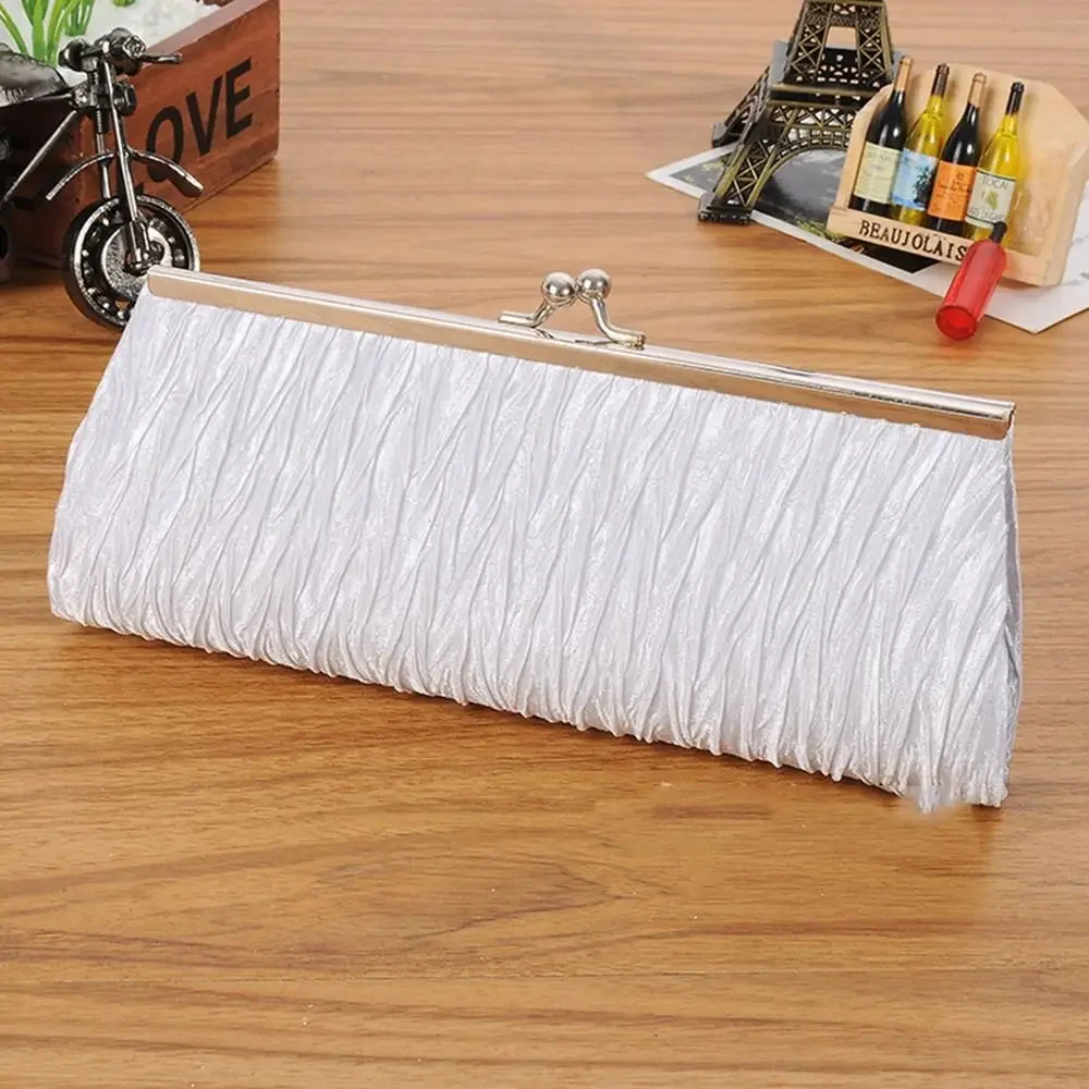 Fashion Multicolor Pleated Clutch Purse with Chain Handbag Dinner Bag Wallet Crossbody Bag Evening Party Purse Banquet