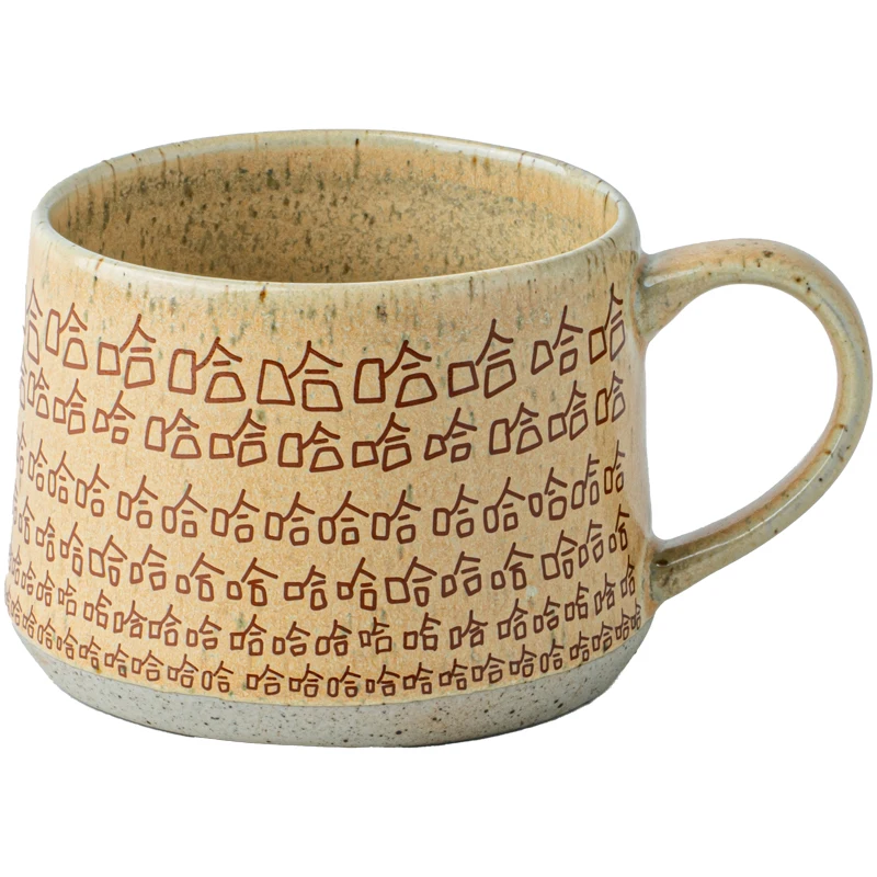 

Interesting cup design ceramic mug, trendy personalized tea with lid