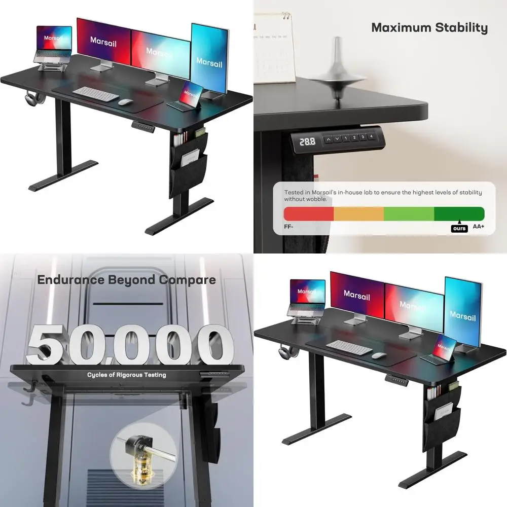 

24x48 Adjustable Electric Desk with Height Memory, Storage, and Cable Management for Home and Gaming Offices