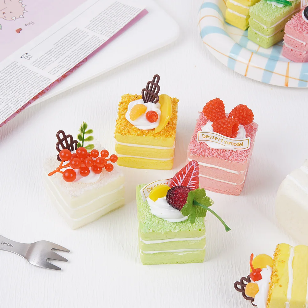 1pc Simulated Mousse Cake Soft Pinch Relieve Daily Stress Tension Decompress And Slow Rebound Office Decoration Simulation Toy.