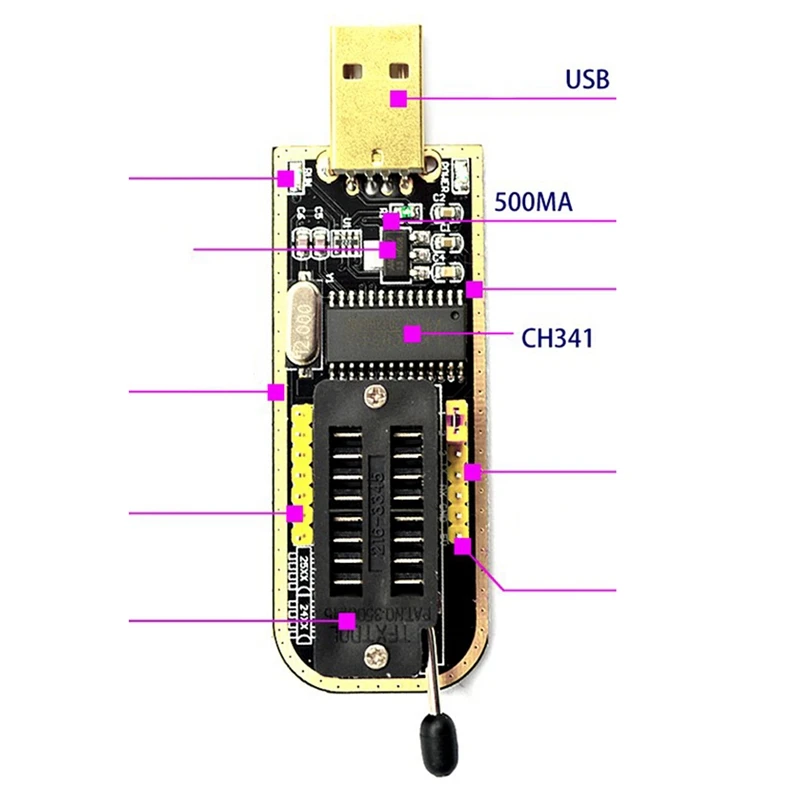 1Set CH341A Programmer USB Motherboard Routing LCD BIOS/FLASH/24/25 Motherboard ABS
