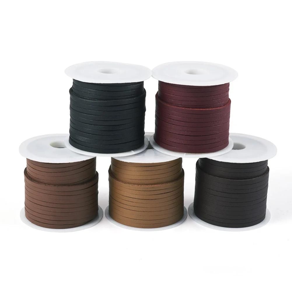 25M Flat Imitation Leather Cord DIY Bracelet Rope Thread String For Bracelet Necklace Jewelry Making Accessories Mixed 5 Colors