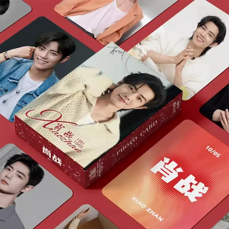 55 Pcs/Set Xiao Zhan, Wang Yibo Star Figure Laser Lomo Card Bo Jun Yi Xiao 3 Inches HD Photocard Fans Collection Gift