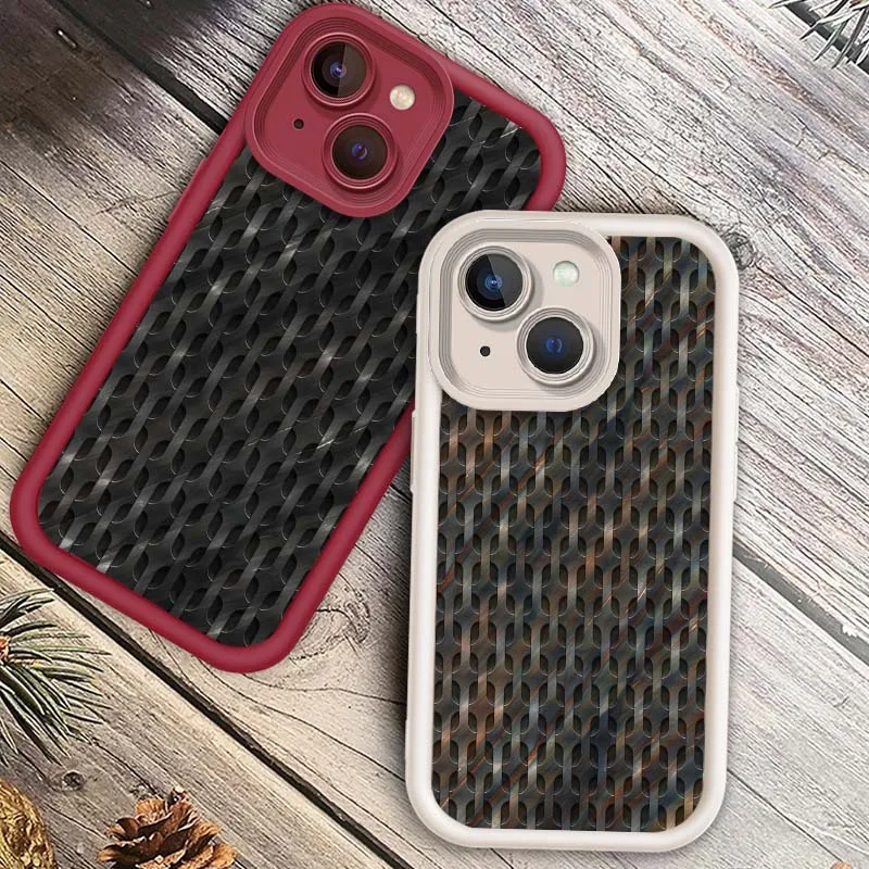 

Carbon Fiber Art Popular Phone Case For Apple iPhone 17 16 15 14 13 12 11 Pro Max Plus Eye Ladder Soft TPU Cover