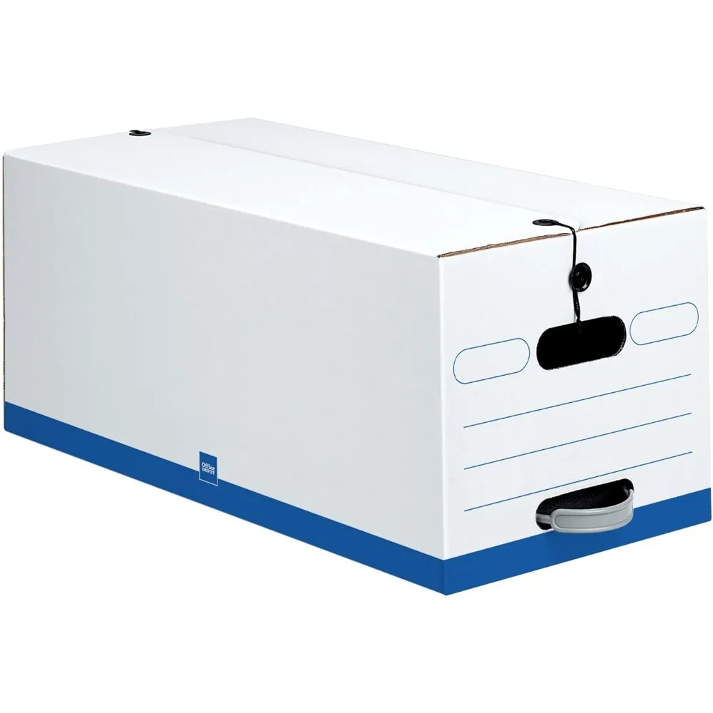 

Office Depot Brand Quick Assembly Storage Boxes with String and Button Closure, Letter Size, 24 x 12 x 10 Inches, 60% Recycled M