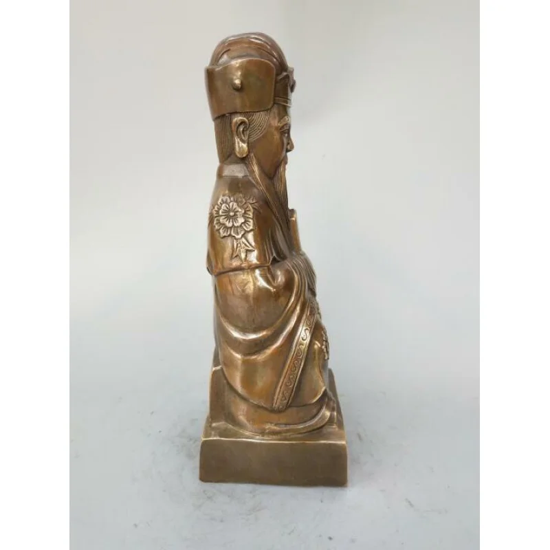 Statua cinese del Buddha del dio della cucina in ottone puro