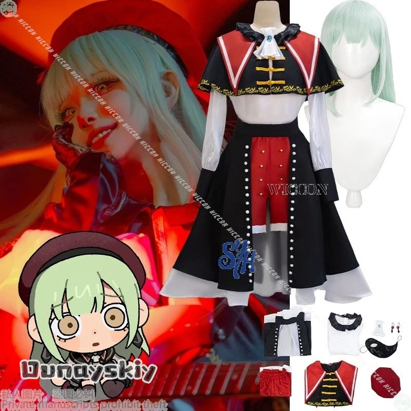 

Anime BanG Dream! Ave Mujica Cosplay Wakaba Mutsumi Goth Lolita Jirai Kei Girls Dress Y2K Costume Mask Earring Wig Halloween
