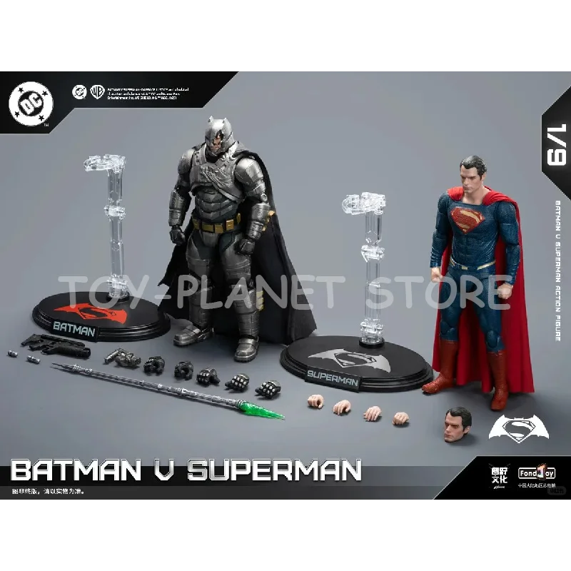 Nowy zestaw Fondjoy BVS Deluxe 1/9 Batman v Superman: Dawn of Justice, figurki akcji Batmana w pancerzu i Supermana z uszkodzeniami po bitwie