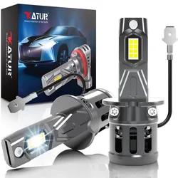 Katur 2Pcs H3 LED Headlight Bulbs GC Chip Super Bright Plug and Play 1:1 Size as Halogen Bulbs 6000K White Canbus with Fan