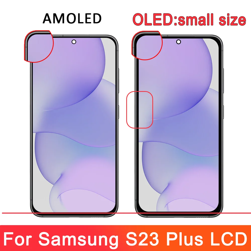 OLED For S23 Plus Screen Assembly for Samsung S23+ S916 S916B S916U Lcd Display Digital Touch Screen Replacement