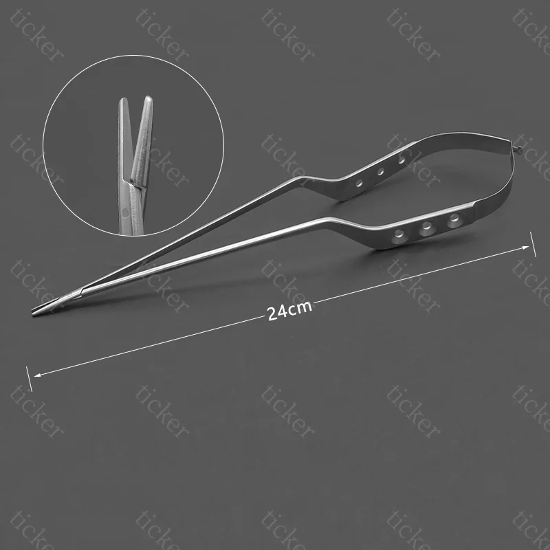 Gun-shaped Nneedle Holding Forceps Microscopic Fine Needle Holder Stainless Steel Straight Head Elbow Neurosurgery Brain Surgery