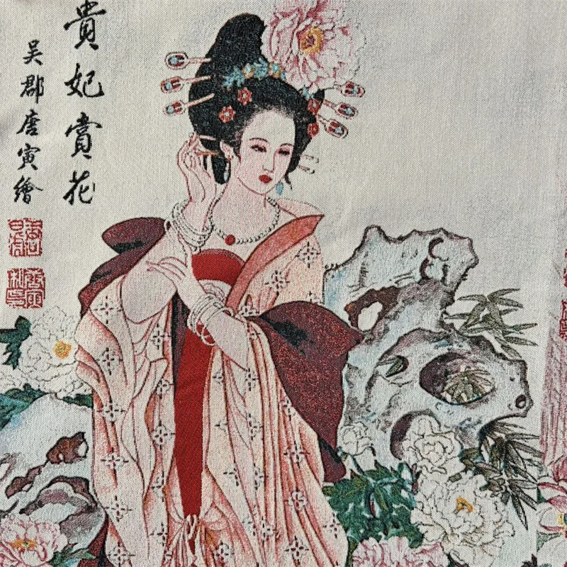 Chinese Old Color Brocade Figure Painting Pattern Embroidery Artwork - Decorative Home Decorative Piece