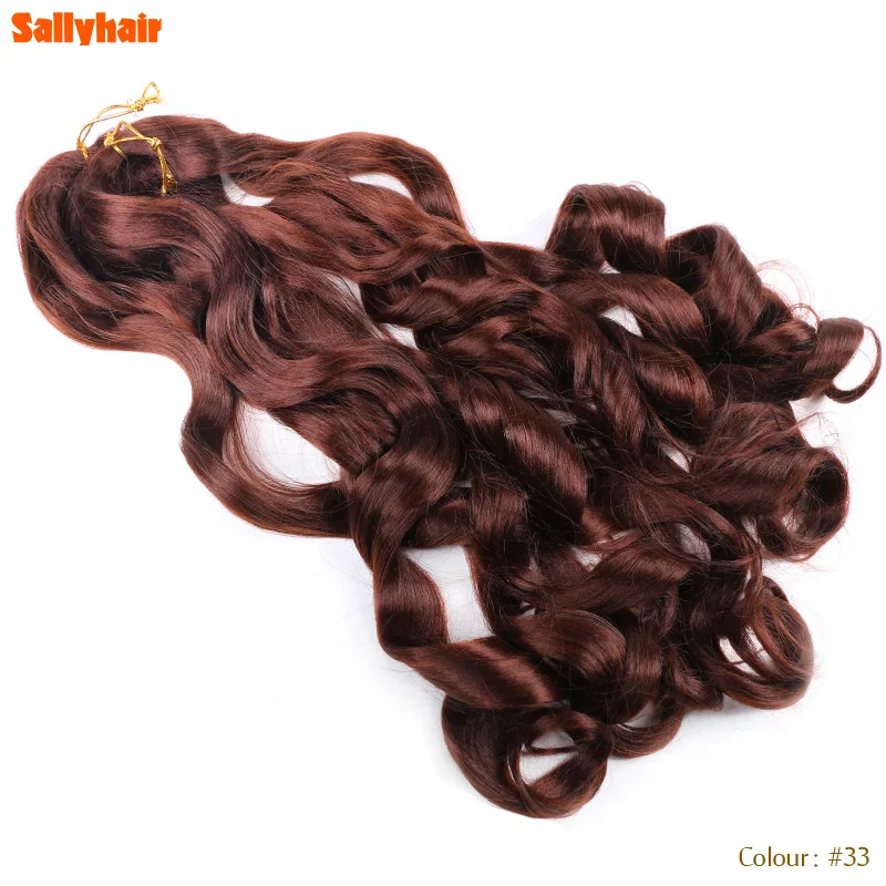 Sallyhair 22 24inch Synthetic Spiral Curls Crochet Braiding Hair High Temperature Fiber Loose Wavy Hair Extensions For Women