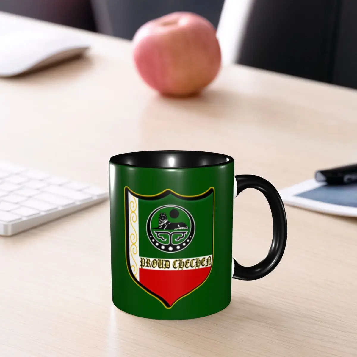 Chechnya Proud Shield Badge Accessories Coffee Mug Kawaii Chechen Tea Cups Gift 6