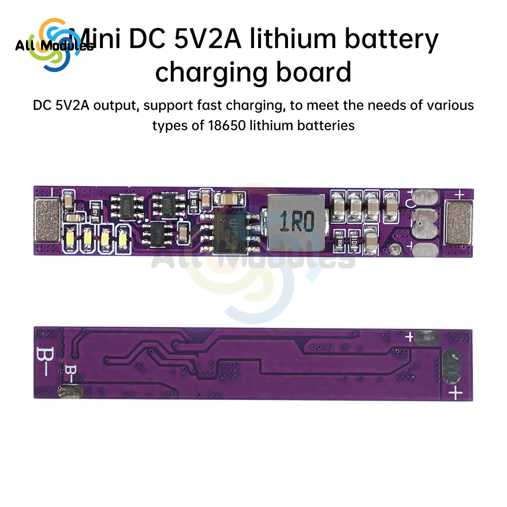 Mini DC 5V 2A Lithium Battery Charging Board 18650 Lithium Battery Boost Charging and Discharging Integrated Module