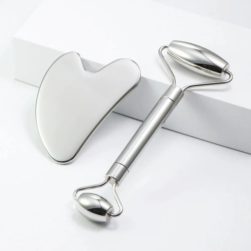 1/3 SZT. Roller do twarzy ze stali nierdzewnej, płytka Gua Sha, roller do masażu twarzy, masażer do twarzy, lifting twarzy, narzędzia do pielęgnacji skóry