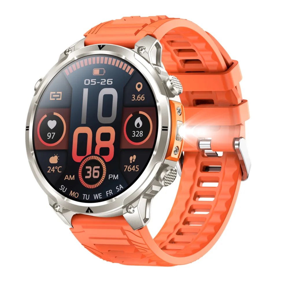 

MK100 GPS Смарт-часы Bluetooth Вызов Круглый экран Спортивный фитнес-трекер