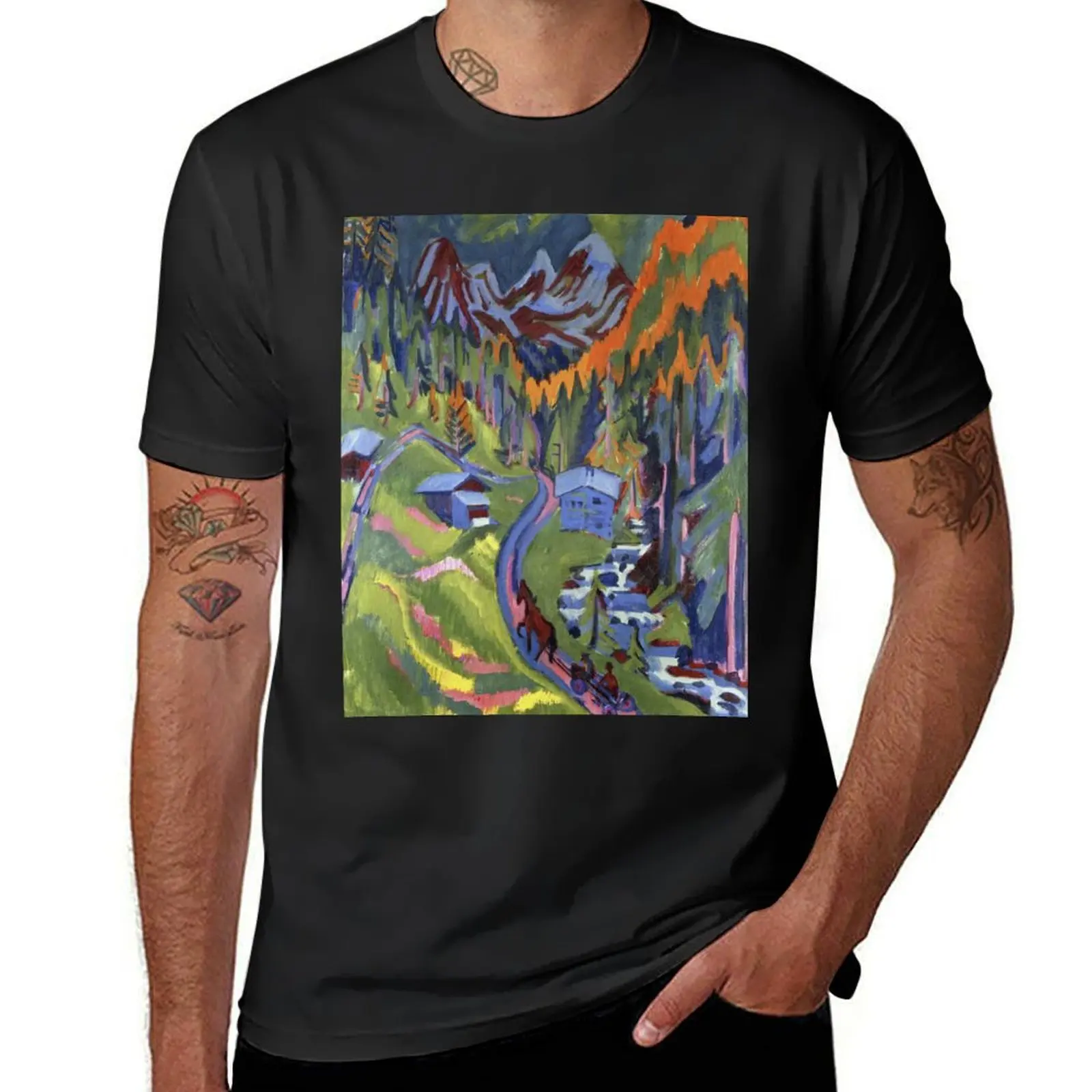 

Ernst Ludwig Kirchner - Sertig Path In Summer T-Shirt oversized Short sleeve tee heavy weight t shirts for men