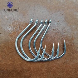 Fishhooks 100Pcs Seawater Bright Tin Plating Fish Barbed Hook Offshore Angling Perch Sea Fishing Goods Tackles Jig Head Pesca