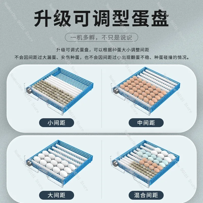 Home Farm Automatic Egg Incubator Machine for Chicken Duck Goose Pigeon Bird Eggs Small Household Hatcher with Auto Turning