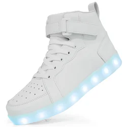 2024 New Casual Kids Luminous Sneakers Men Women Shoes LED Light Shoes USB Charger Glowing Sneakers Adult Sport Shoes Size 25-40