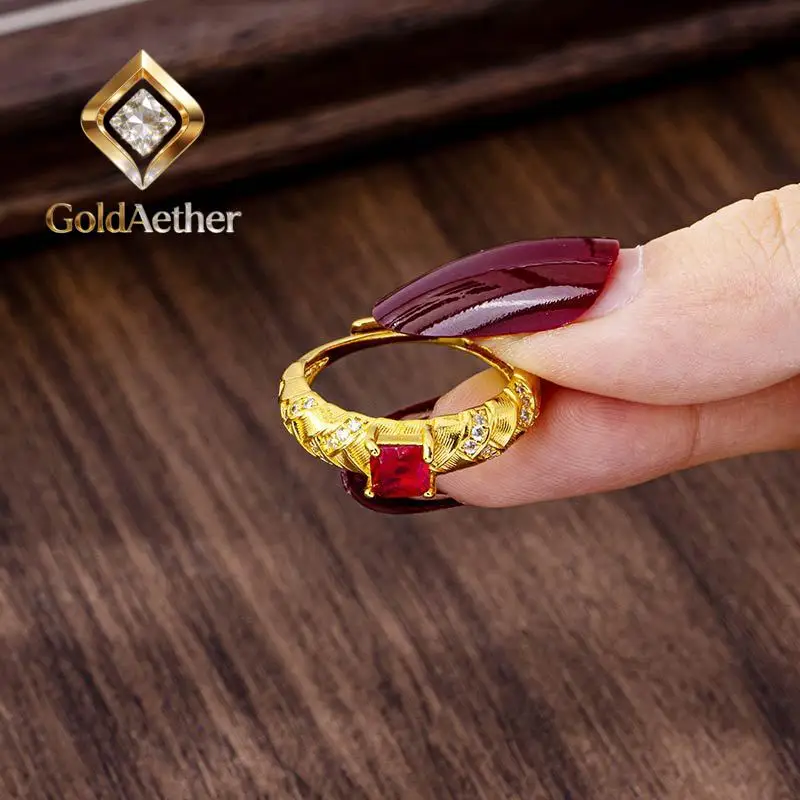 

Кольцо GoldNouveau Luxury 24K 9999 из чистого золота 9999 пробы, женское, с натуральными камнями, в форме колоска.