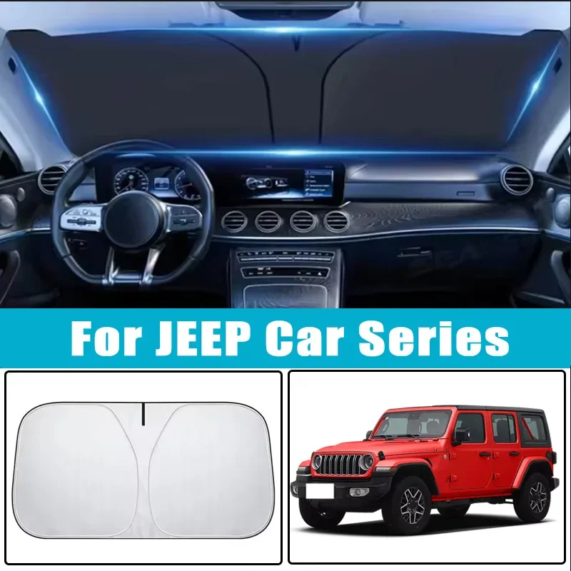 

Car Windshield Sunshades Cover for JEEP Wrangler GrandCherokee Compass Renegade Cherokee Gladiator Sun Protection