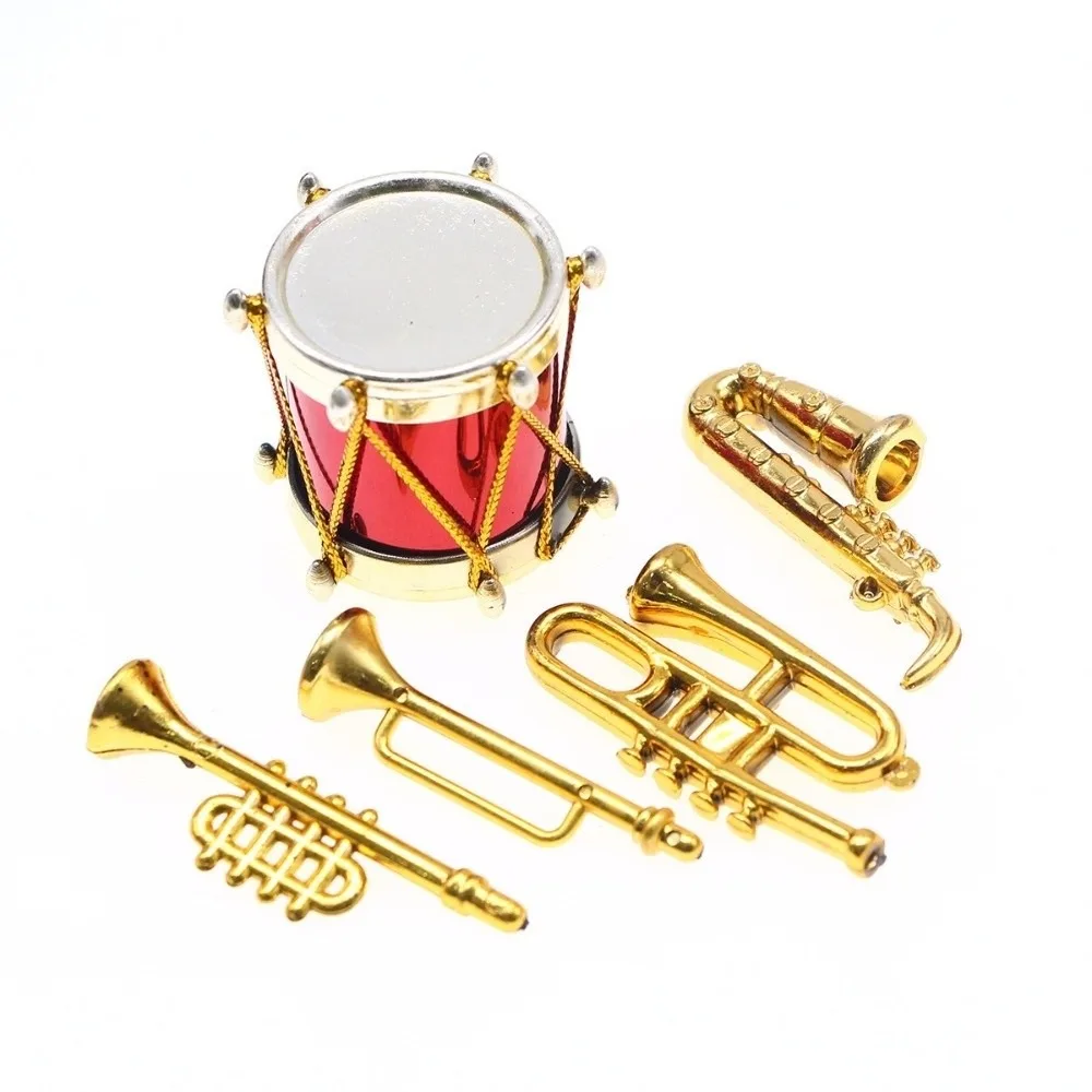 Scene Decor Dollhouse Musical Instrument Classical Design Trumpet Violin Drum Mini Guitar Saxophone Set Miniature Set