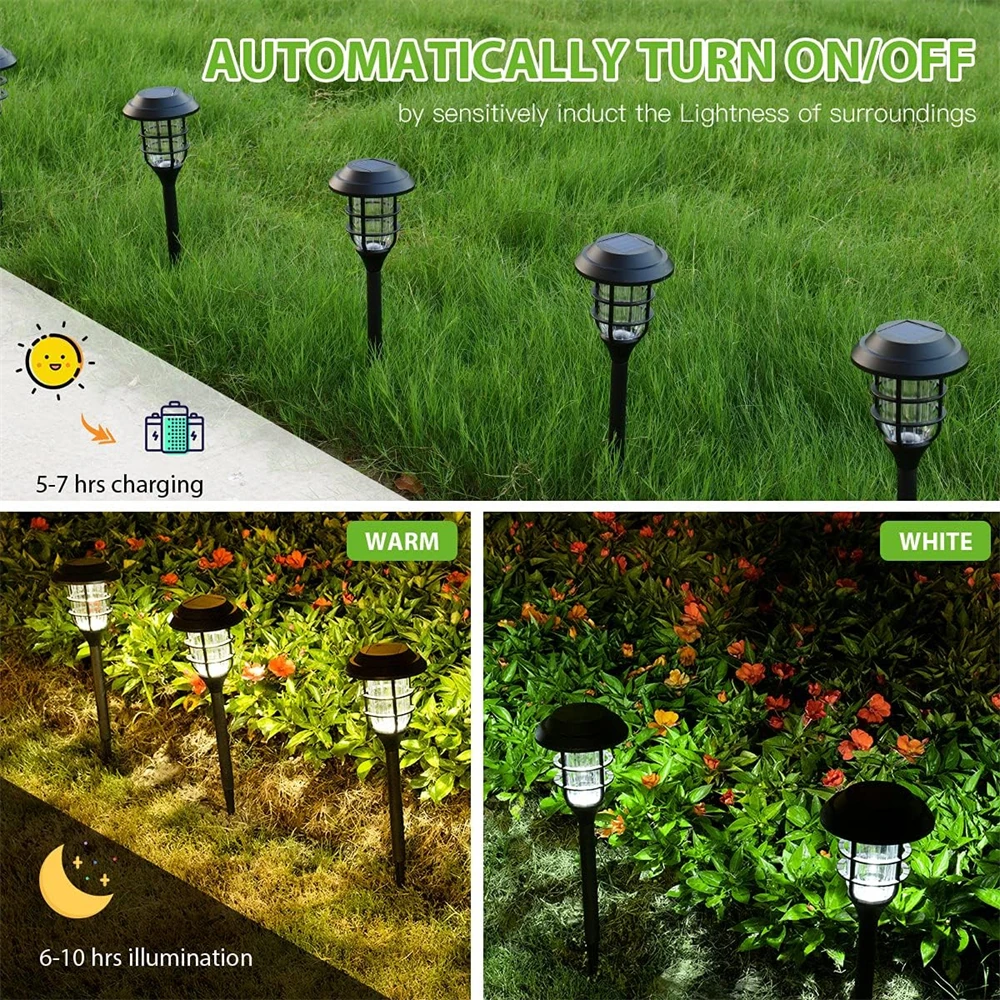 Solar Pathway Light Outdoor Bright Solar Lamp Outdoor LED Flame Garden Light Landscape Lighting for Yard Patio Walkway Driveway