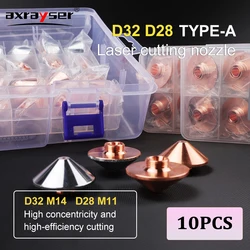 Axrayser 10PCS Laser Nozzle Fiber Cutting Machine Single Double Layer D28 32mm for Raytools Precitec Bodor WSX