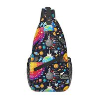 Space Universe Infographics Big Bang Chest Bag Men Sling Crossbody Backpack Chest Bag Travel Hiking Daypack Shoulder Bag