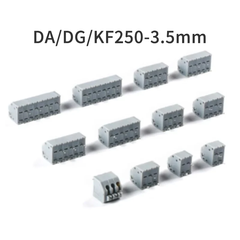 (10 Pieces) DA250 DG250 KF250 - 3.5mm - 2P 3P 4P ~ 12P Double Row Direct Plug 3.5mm Pitch Spring Loaded PCB Terminal Blocks