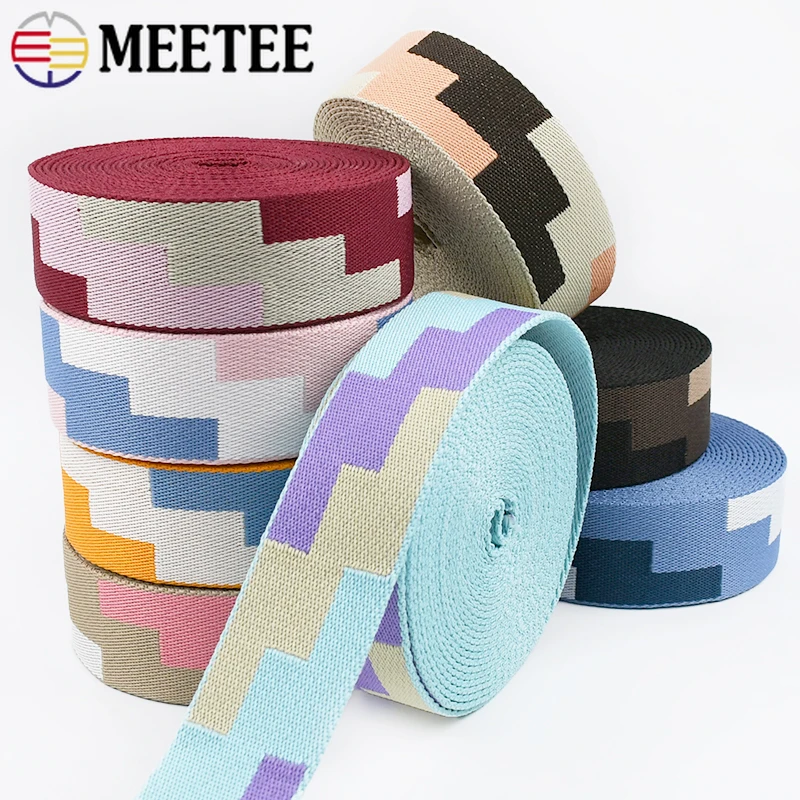 

1/2Meters 38mm Polyester Jacquard Webbing for Luggage Decoration Ribbon Tape Bag Shoulder Strap Belt Sewing Bias Band Accessory