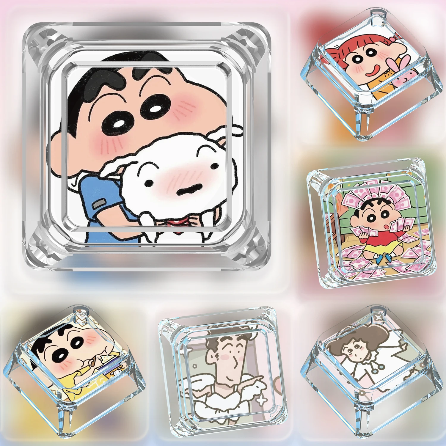 New Crayon Shin-Chans Cute Mechanical Keyboard Keycap Cross Axis Mechanical Keyboard Transparent Light Transmission Keycap
