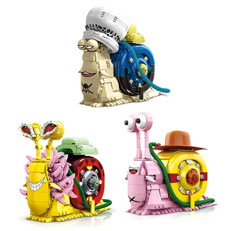 

Набор строительных блоков Moc Luffy Law Doflamingo Snail Insect Model Building Block Phone Bug Bricks Set для фанатов аниме, подарок для взрослых, украшение для дома