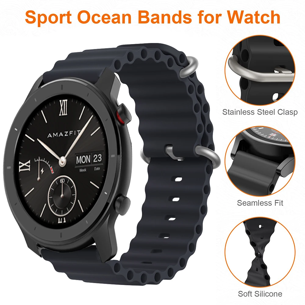 Ocean Strap for Huami Amazfit GTR 42mm Silicone Band Correa for Amazfit Watch GTR 42mm Wristband Replacement Accessories