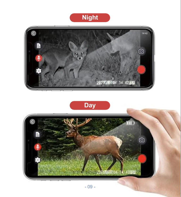 WIFI900 4k WLAN-Jagdkameras 940nm APP-Überwachung Drahtlose Bluetooth-Steuerung Nachtsicht Wildtier-Fotofallen-Kamera – Detail 10