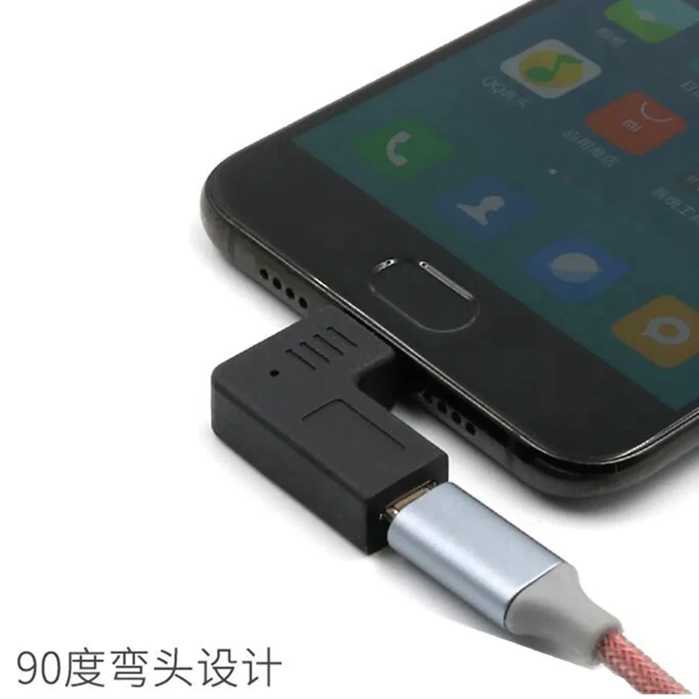 USB-C Type-C 3.1 Male to Micro USB 2.0 5Pin Female Data Adapter 90° Angled Type Coupler Plug Elbow design