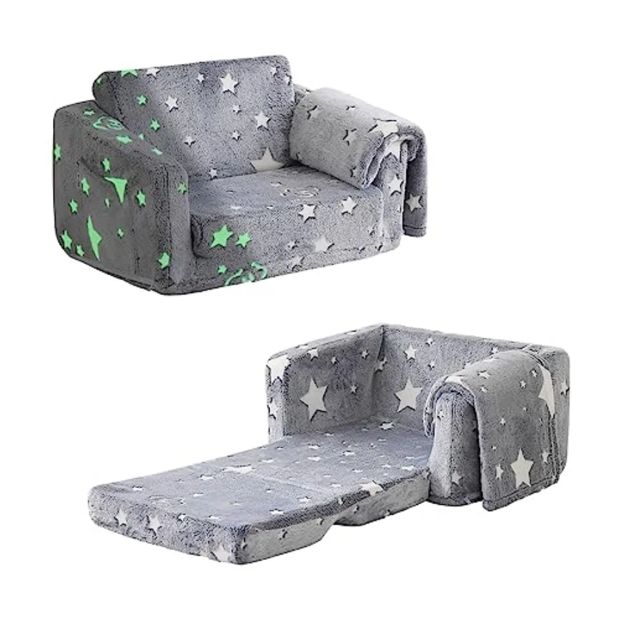 

Couch Fold Out Foldable Toddler Couch with Blanket Sofa for Girls and Boys Flip Out Toddler Chair Convertible Sofa Gift for Age