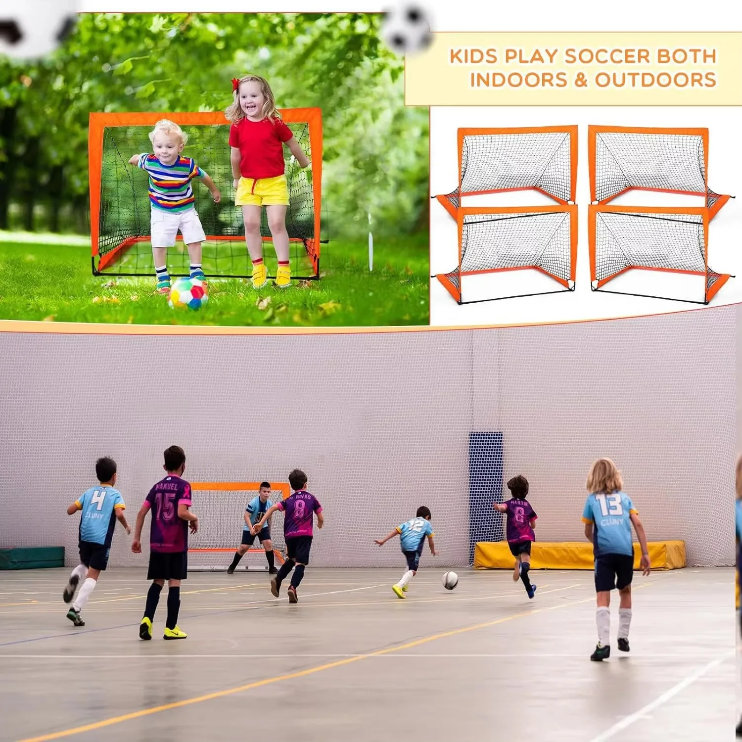 Hot Sale Indoor and Outdoor Children's Football Training Rack Net Cover Portable Folding Football Goal