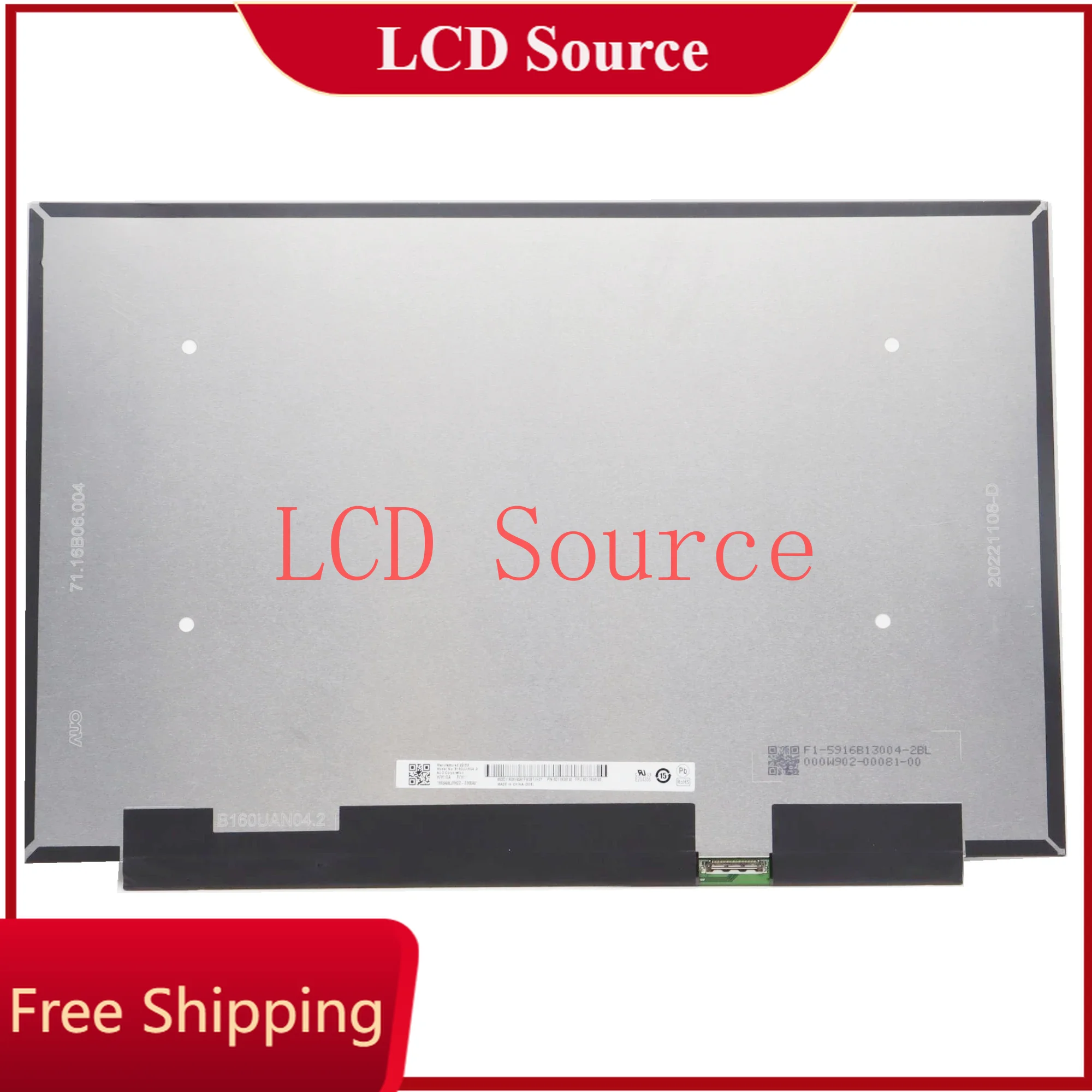 

B160UAN04.2 0A 16 inch Slim 30Pins LED 1920x1200 WUXGA 16:10 IPS 60HZ Matrix LCD Laptop Screen