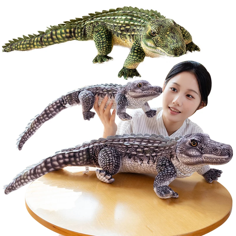 ตุ๊กตาจระเข้จำลอง ขนาด 68/96 ซม. ของเล่นตุ๊กตาจระเข้เนื้อนุ่มเหมือนจริง ของขวัญวันเกิดสำหรับเด็กผู้ชาย