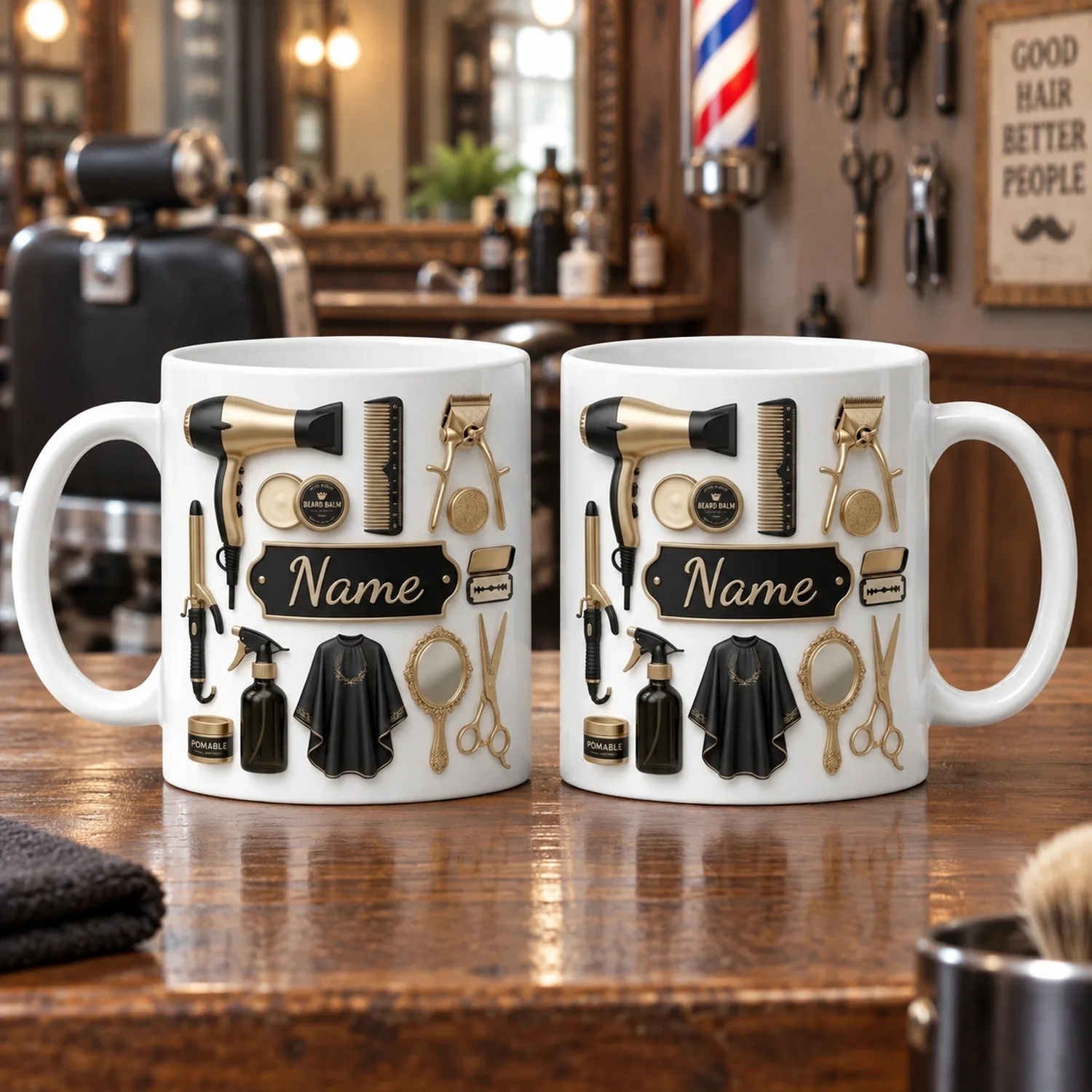 แก้วกาแฟลายช่างตัดผมสั่งทำพิเศ - Coffee Tea Name บทวิจารณ์และราคา